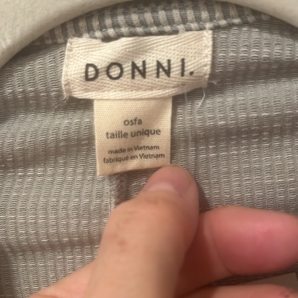 Donni open front kimono cardigan one size tan gray cotton lightweight NWT - Picture 4 of 9